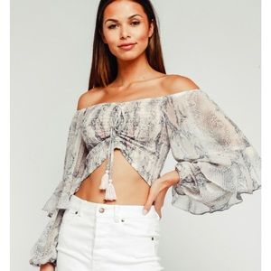 Blush Cobra Crop Blouse (ONLY 1 LEFT)